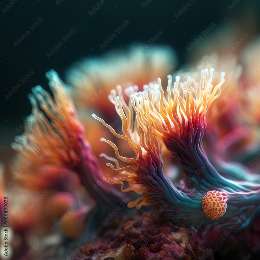 Obraz premium Colorful anemone coral macro image