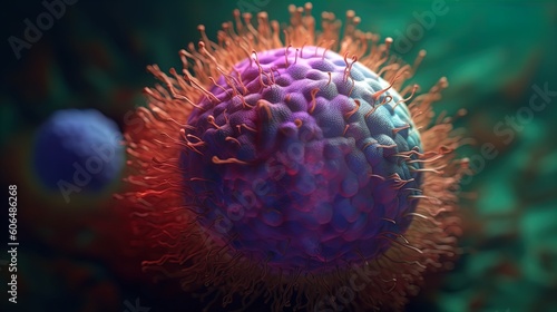 Colorful alien virus cell
