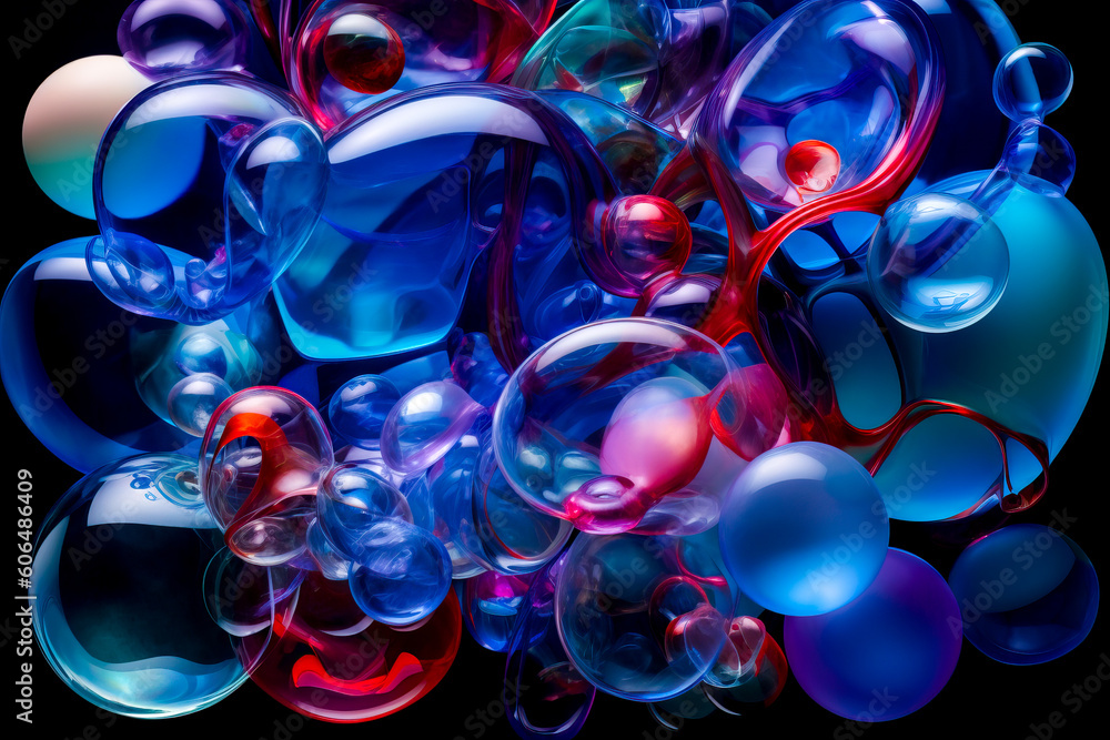 Generative AI illustration of abstract background with red and blue ...
