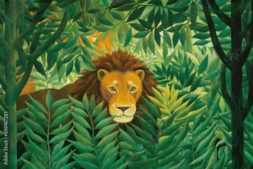 Lion in the jungle