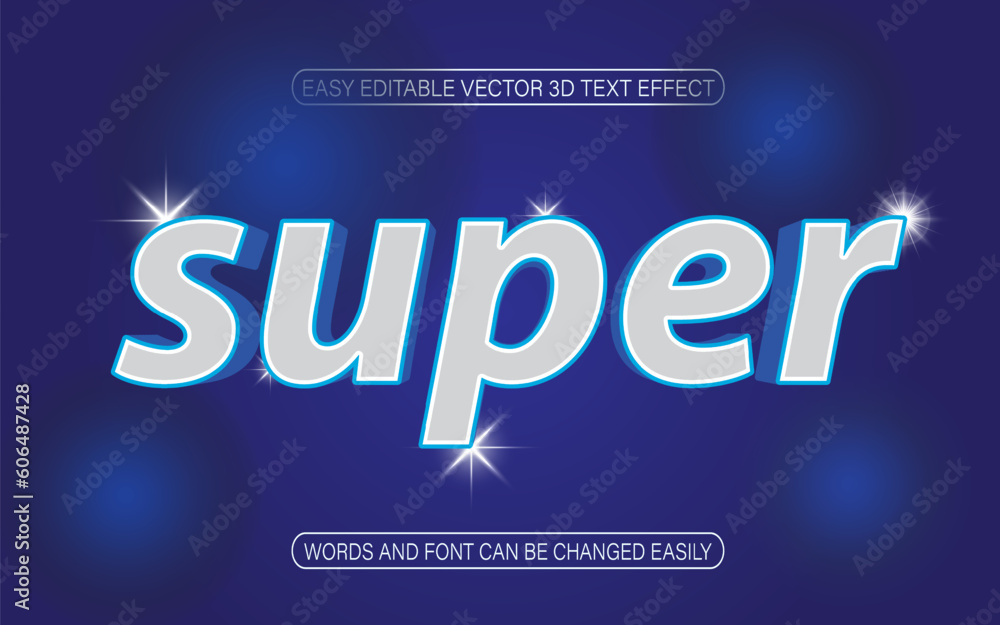 Super 3D text effect easy editable