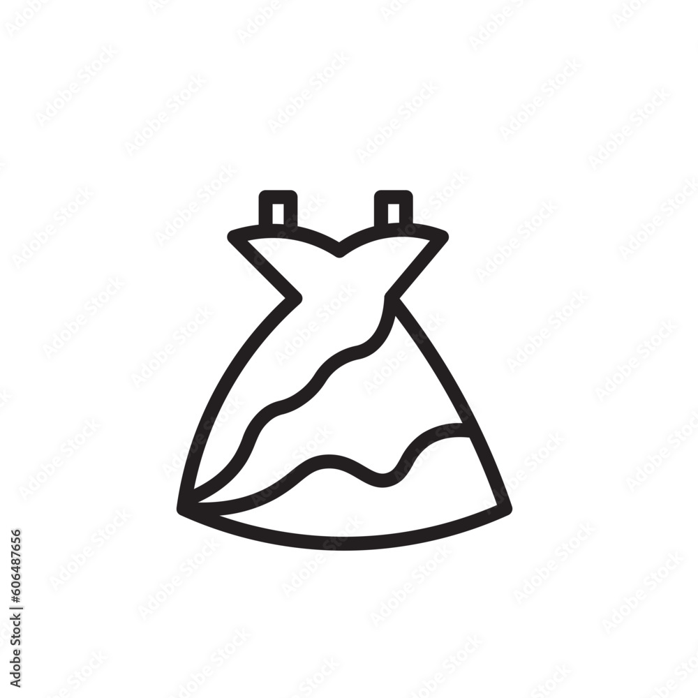 Long Dress Fashion Outline Icon Long Dress Fashion Outline Icon