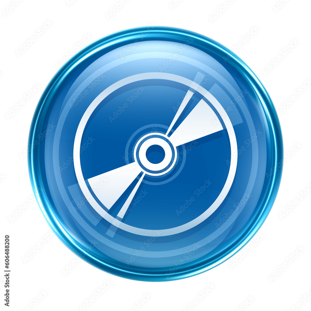 Compact Disc icon blue, isolated on white background Compact Disc icon blue, isolated on white background