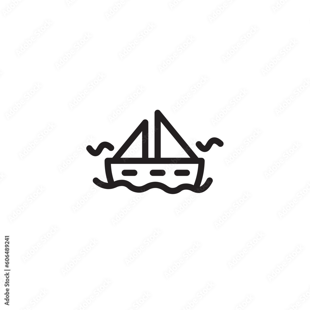 Boat Nautical Sail Outline Icon Boat Nautical Sail Outline Icon