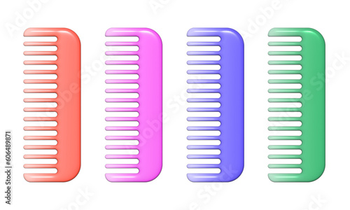 Bild auf Leinwand comb 3d element set