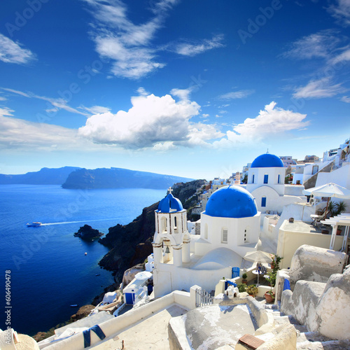 Tableau sur toile Grèce - Santorin / Santorini (Oia village)