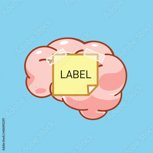 A mind with a label. Isolated Vector Illustration