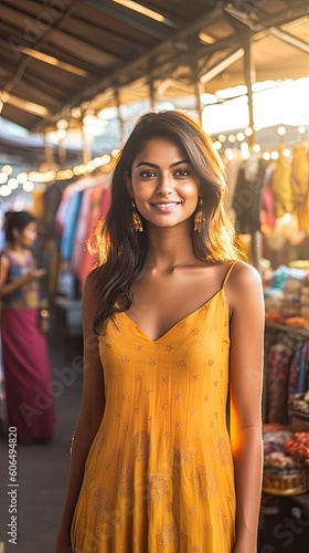 portrait of a perfect Indian young girl wearing delicious cocktail generative ai