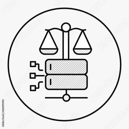 Responsible data icon, Ethical data practices icon, Data Transparency icon, Data governance icon. Pixel Perfect Editable Stroke Icon.