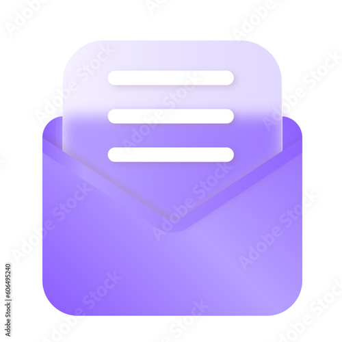 Email Envelope Glassmorphism UI Icon Sign and Symbol Design Illustrator Png Svg 