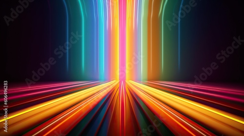 abstract futuristic background with colors glowing neon moving high speed wave lines and bokeh lights. Data transfer concept Fantastic wallpaper, designed by AI. 