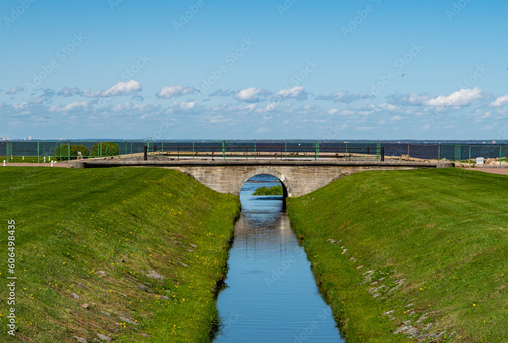 bridge over the river in summer bridge over the river in summer