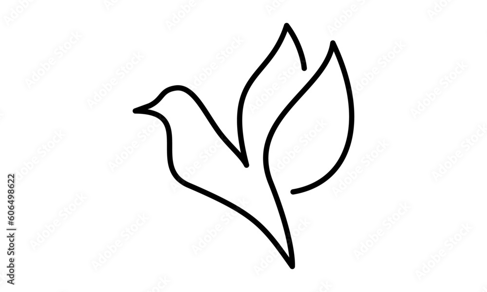 Abstract Bird Logo Line Art Silhouette Abstract Bird Logo Line Art Silhouette