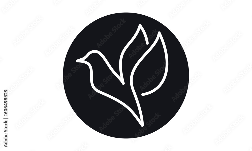 Abstract Bird Logo Line Art Silhouette Abstract Bird Logo Line Art Silhouette