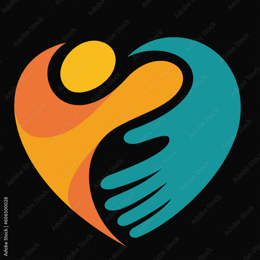Human Care Logo Vector illustration Artwork - obrazy, fototapety, plakaty 