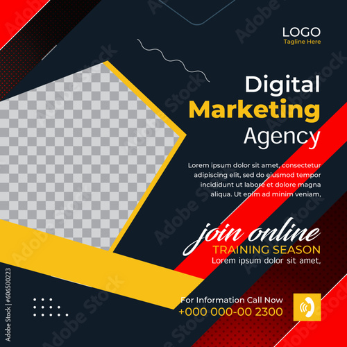 Set of social media post template and marketing webinar other seminars, online courses and classes, suitable modern banner and real estate square banner design template etc.