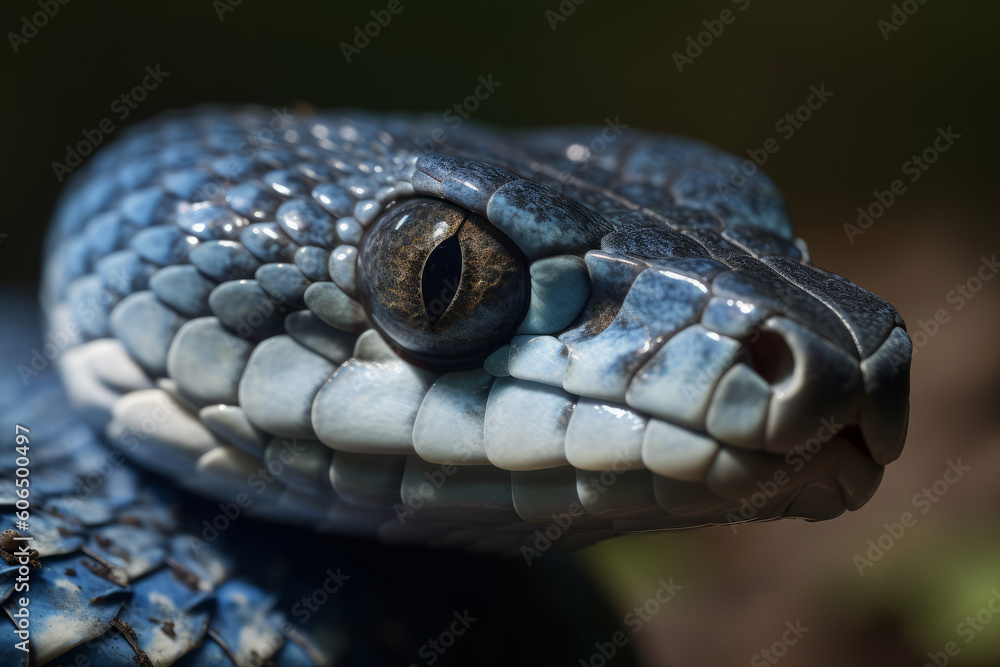 Illustration of Blue viper snake, Generative ai Illustration of Blue viper snake, Generative ai
