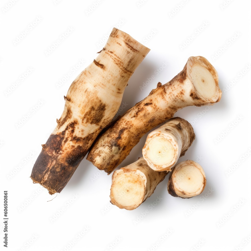 Galangal isolated on white background. Generative AI Galangal isolated on white background. Generative AI