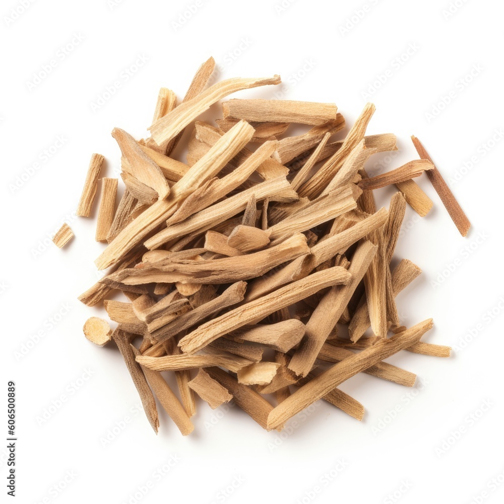 Licorice root isolated on white background. Generative AI Licorice root isolated on white background. Generative AI