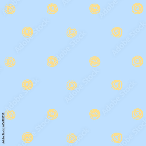Hand-drawn pattern. A vector seamless pattern defines geometric texture shapes. Abstract polka dot style background in delicate summer colors.