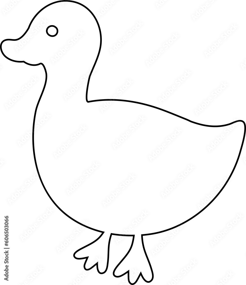 Duck line drawing for decoration. Duck line drawing for decoration.