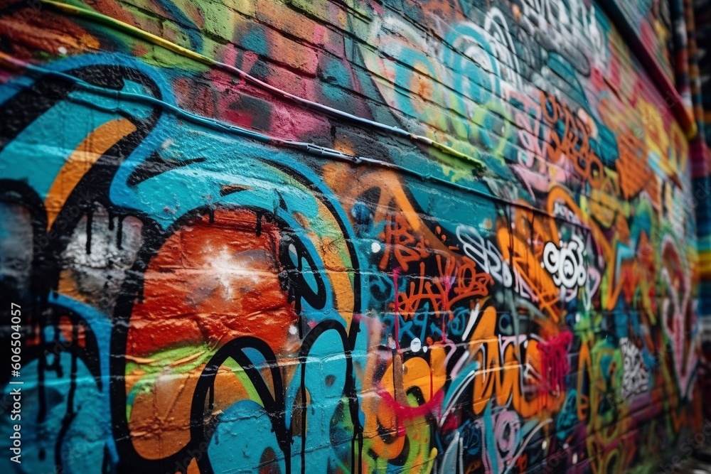 Graffiti on the wall, created with generative AI