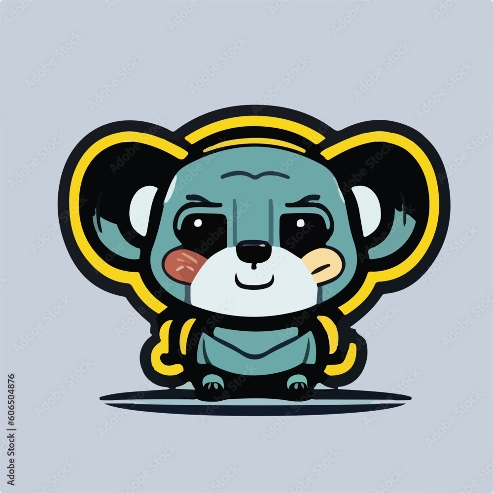 Cute Koala Vector Logo Icon Sports Mascot flat vector illustration