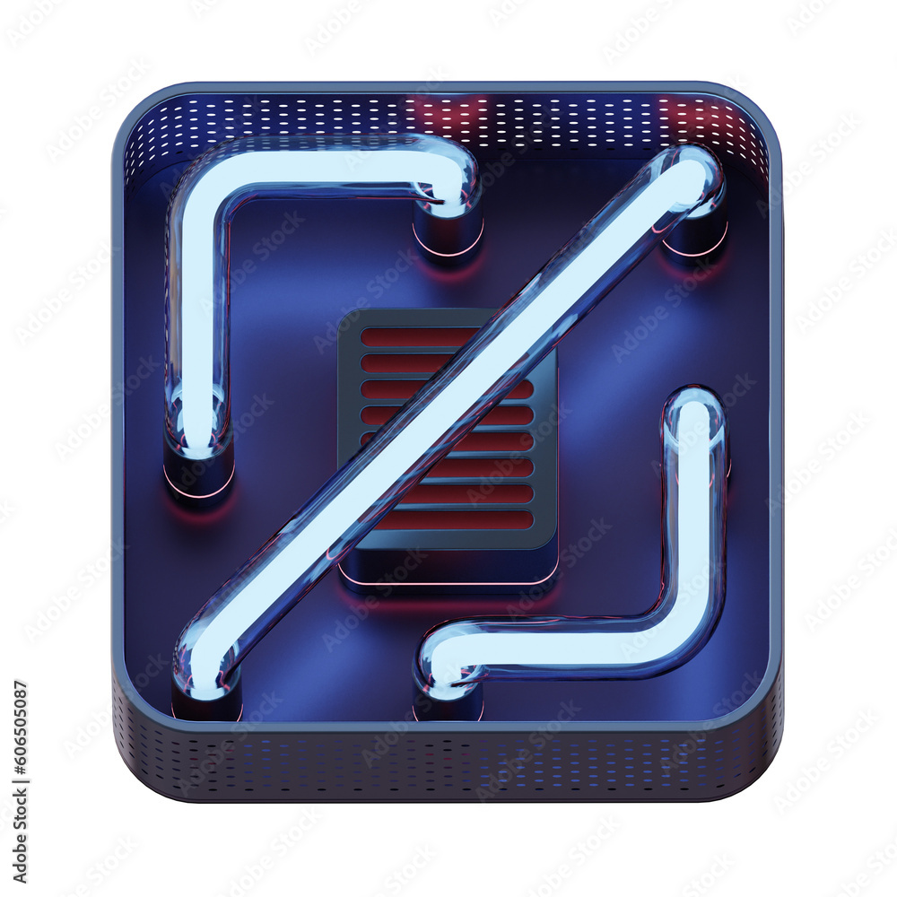 Square Box Neon 3D Alphabet or PNG Letters Square Box Neon 3D Alphabet or PNG Letters