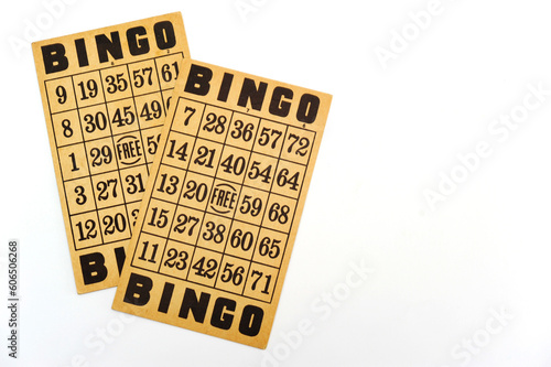 vintage bingo cards isolated photo