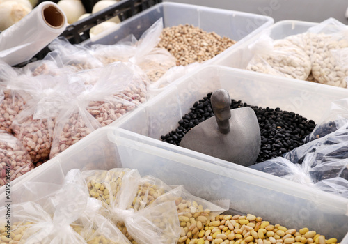 containers of dry beans