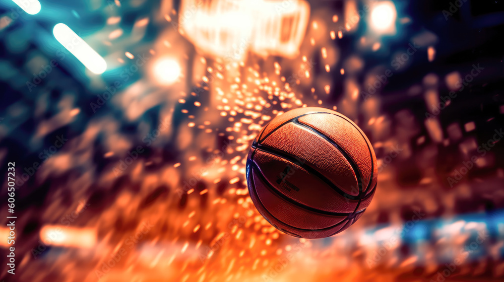 A basketball flying through the air A basketball flying through the air