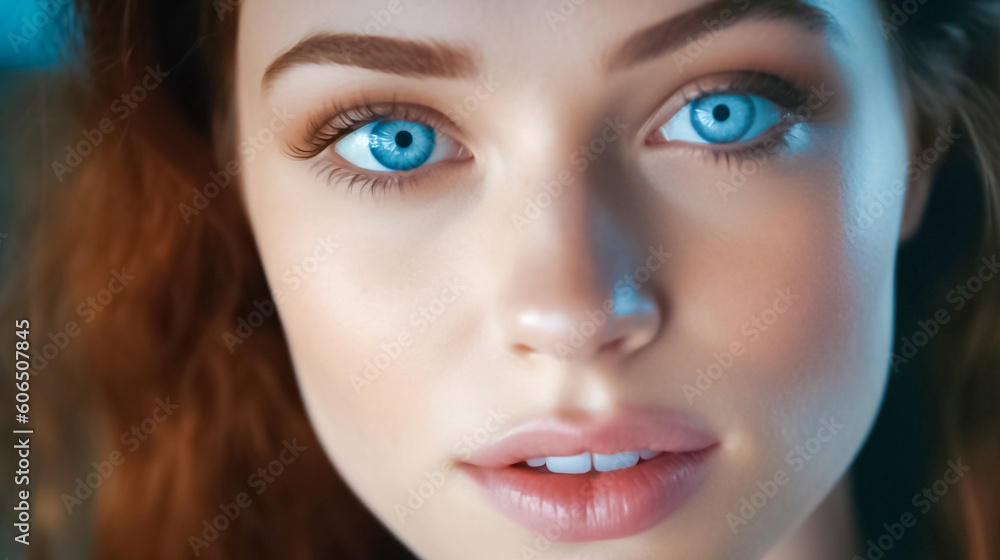 Captivating macro shot of a woman's beautiful eye, revealing intricate details and enchanting colors. generative AI. Captivating macro shot of a woman's beautiful eye, revealing intricate details and enchanting colors. generative AI.