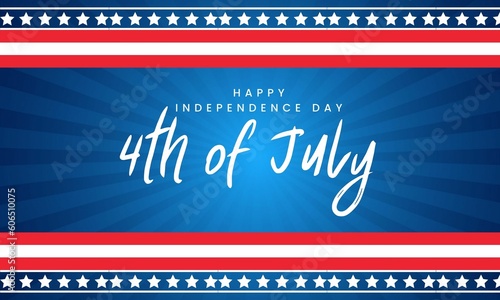 Happy Independence Day USA, 4th of July American national holiday greeting card design with stars and stripes