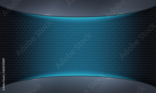 Carbon fibre texture background, New Technology abstract, vector illustration. Hexagon dark background. Black honeycomb abstract metal grid pattern technology wallpaper with light spots from lamps
