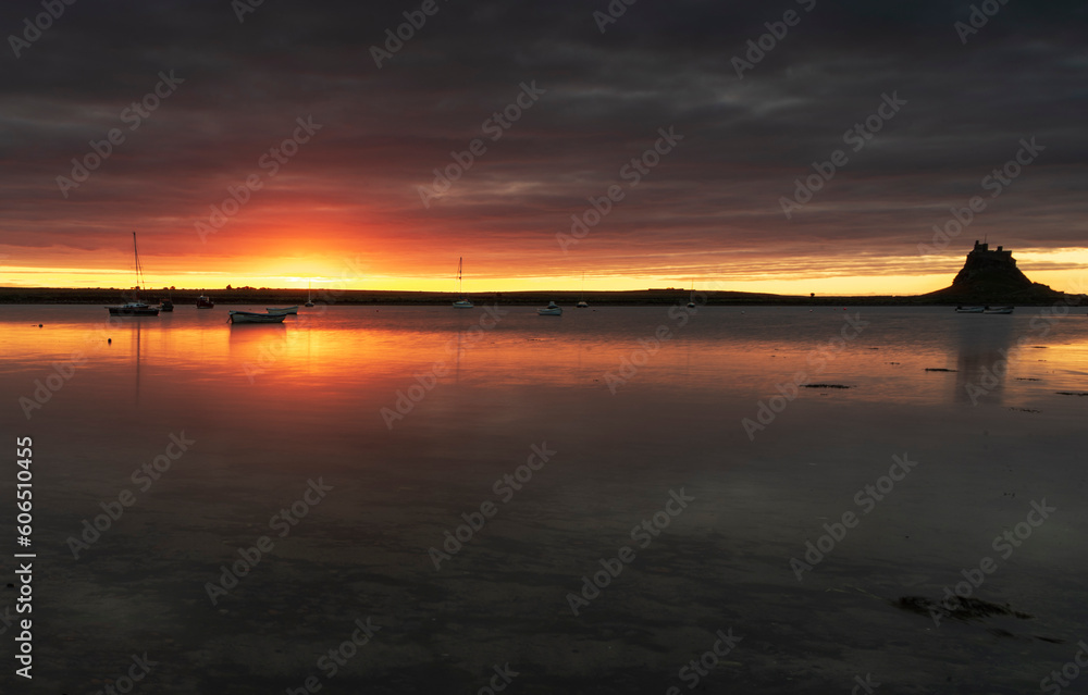 Sunrise over Lindisfarne