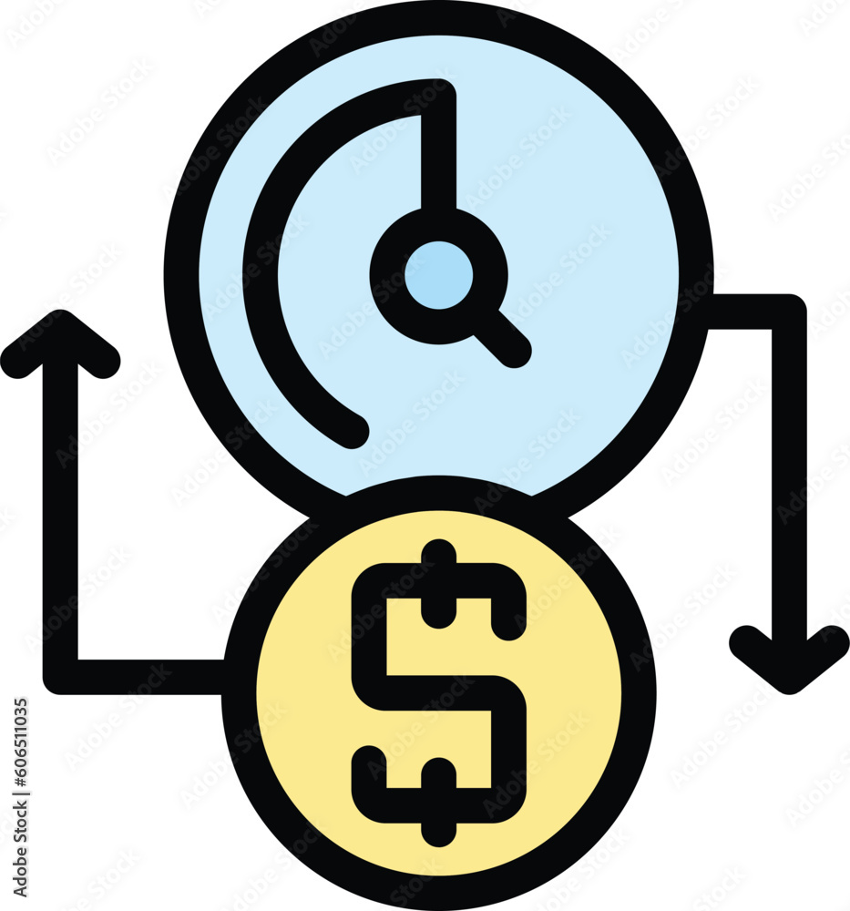 Money profit icon. Outline Money profit vector icon for web design isolated on white background color flat Money profit icon. Outline Money profit vector icon for web design isolated on white background color flat