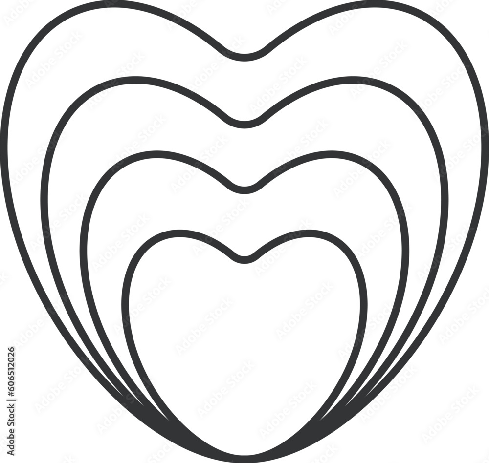 Heart icon. Illustration in outline style. 70s retro vector design. Heart icon. Illustration in outline style. 70s retro vector design.