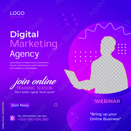 Corporate social media post design template for your business grow