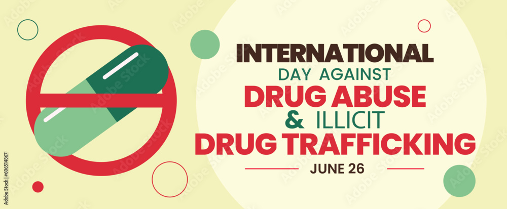 International Day Against Drug Abuse and Illicit Drug Trafficking. Vector banner or poster.
International Day Against Drug Abuse and Illicit Drug Trafficking. Vector banner or poster.