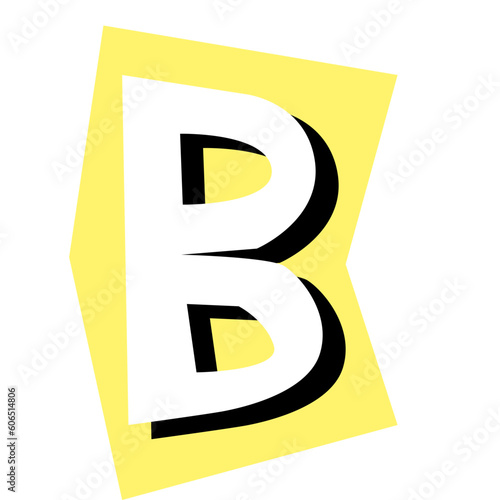 Magazine Alphabet Letter B , Ransom Note Cutout Capital B
