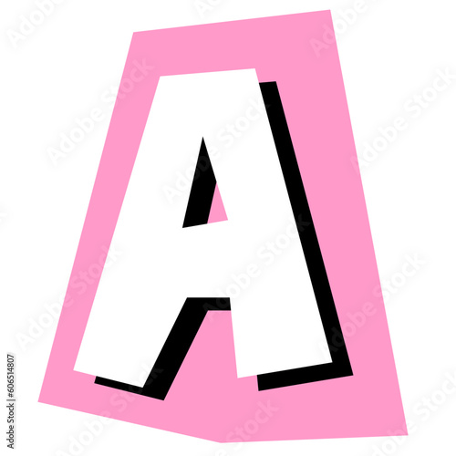 Magazine Alphabet Letter A , Ransom Note Cutout Capital A