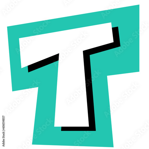 Magazine Alphabet Letter T , Ransom Note Cutout Capital T