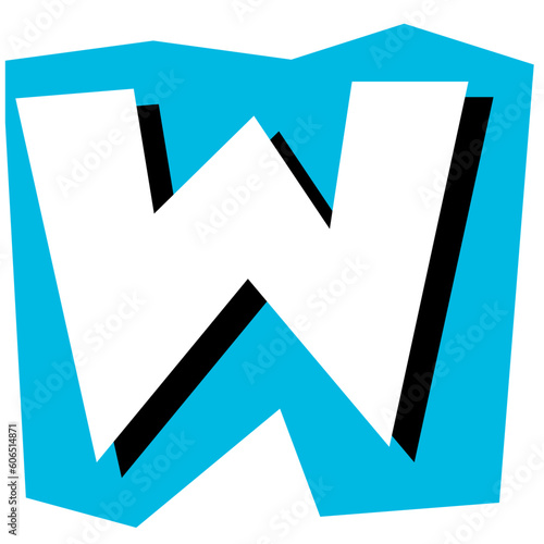 Magazine Alphabet Letter W , Ransom Note Cutout Capital W