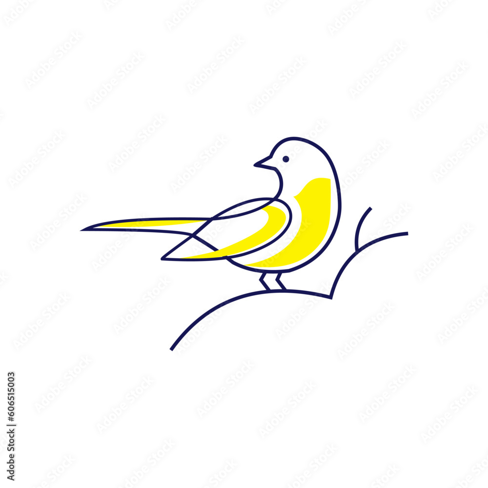 line art bird logo vector symbol illustration design - obrazy, fototapety, plakaty 