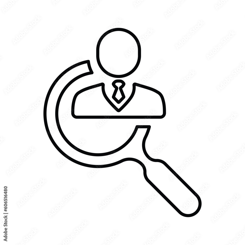 Find A man Icon. Line, outline symbol. Find A man Icon. Line, outline symbol.