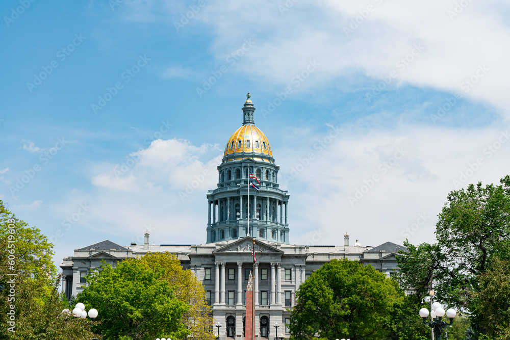 Wide view of the Colorado State Capitol in Denver, Colorado