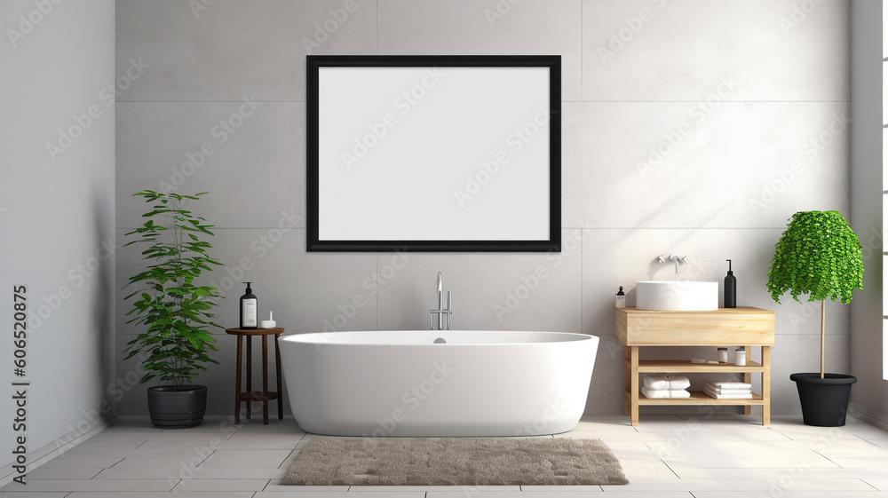 Symmetrical Serenity: A Central Bathtub in a Minimalist Bathroom Design Symmetrical Serenity: A Central Bathtub in a Minimalist Bathroom Design