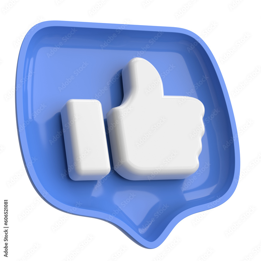 Like icon. Like button. 3D illustration. Like icon. Like button. 3D illustration.