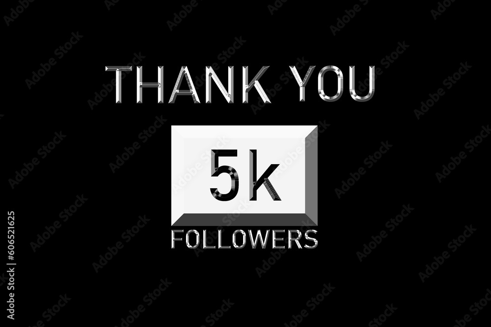 Thank you followers peoples, 5k online social group, happy banner celebrate, Vector illustration Thank you followers peoples, 5k online social group, happy banner celebrate, Vector illustration