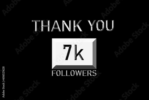 Thank you followers peoples, 7 k online social group, happy banner celebrate, Vector illustration